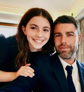 Lilly Greenfield and her father, Max Greenfield.